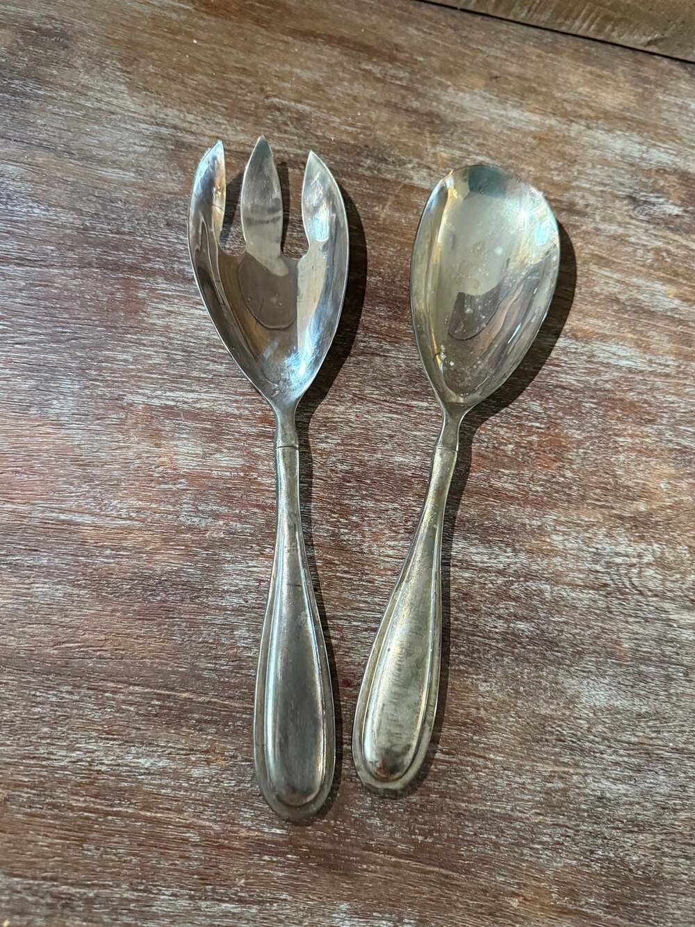 Godinger Silver Plated Salad Serving Set Fork and Spoon
